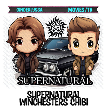 Supernatural Winchesters Chibi: TV Show Inspired Silicone Mold, Aroma Bead Molds, Car Freshener Mold, Car Freshies, Premium Cardstock Images