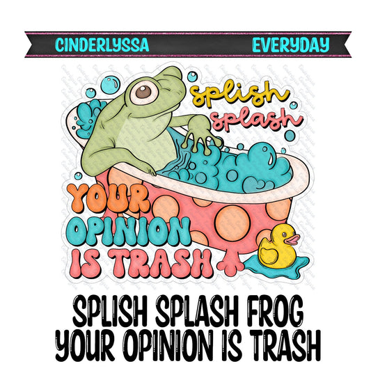 Splish Splash Frog Your Opinion is Trash Silicone Mold, Aroma Bead Molds, Car Freshener Mold, Car Freshies, Premium Cardstock Images