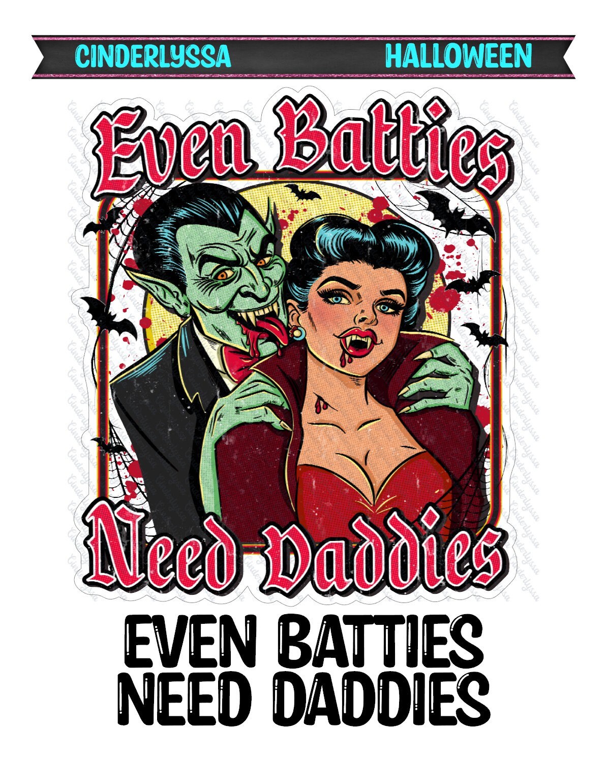 Even Batties Need Daddies: Vampires Silicone Mold, Aroma Bead Molds, Car Freshener Mold, Premium Cardstock Images