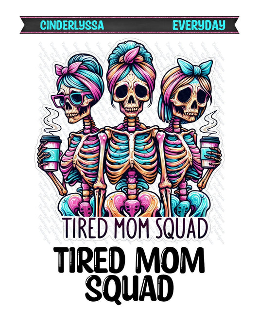 Tired Mom Squad: Skellie Girl with Coffee Silicone Mold, Aroma Bead Molds, Car Freshener Mold, Premium Cardstock Images