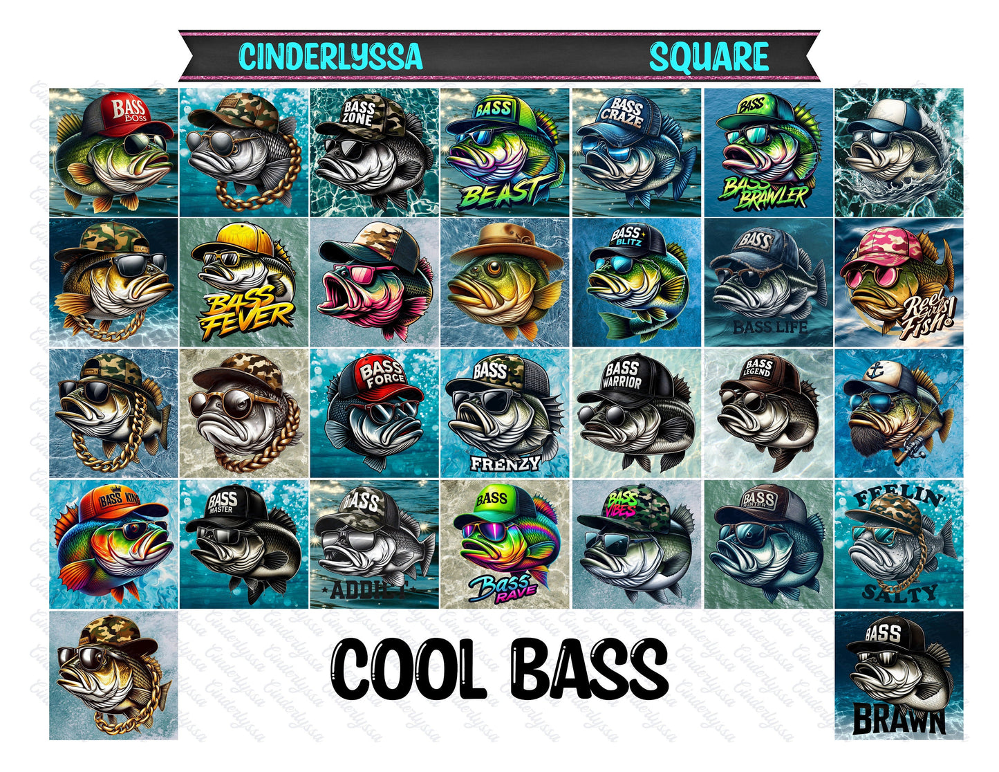 2.5 inch Square Cool Bass Cardstock Only for freshies -NO MOLD: Car Freshener, for Aroma Bead Molds, Premium Cardstock Image