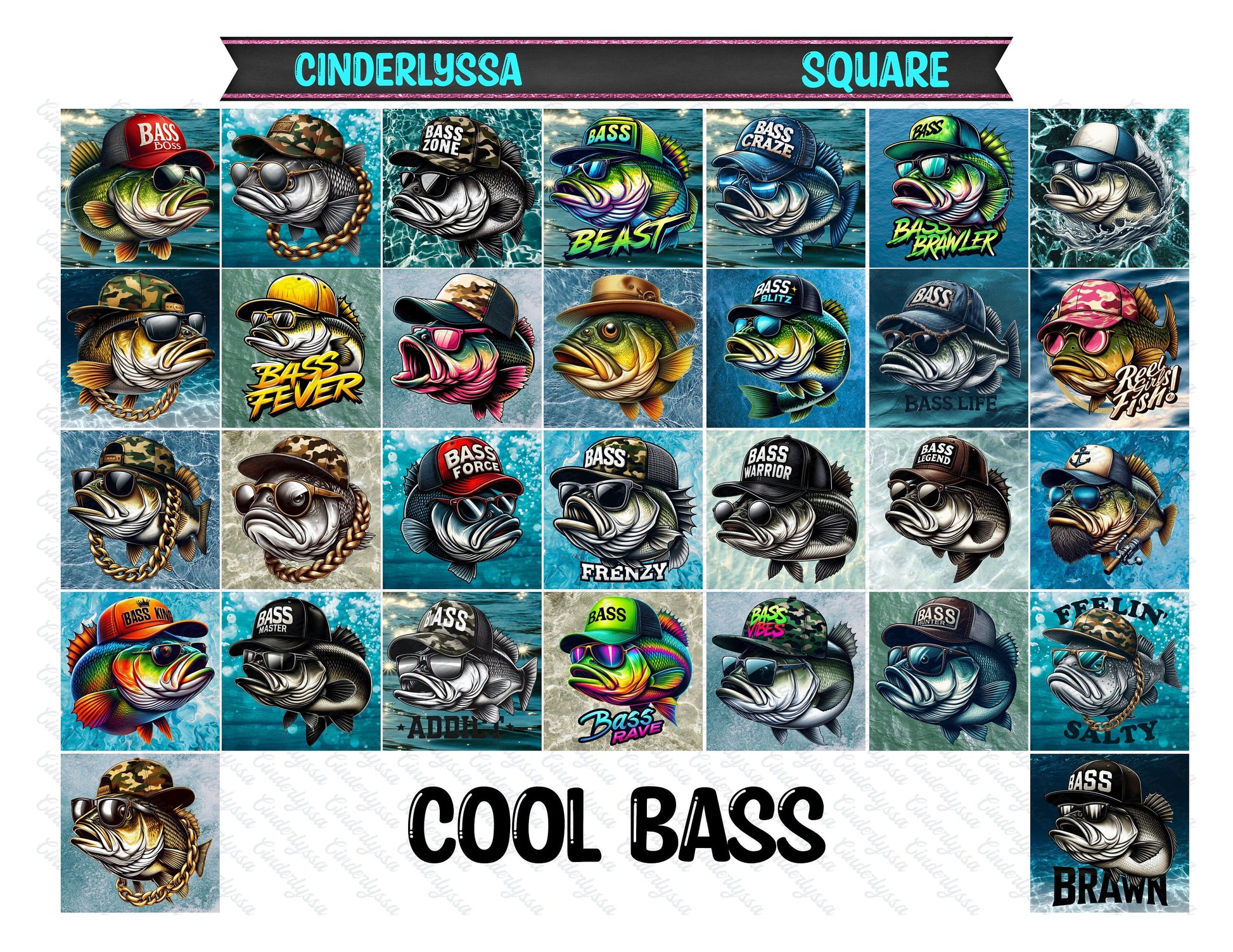 3 inch Square: Cool Bass Theme Cardstock/Picture With Beveled Edge Silicone Mold, Aroma Bead Molds, Car Freshener Mold