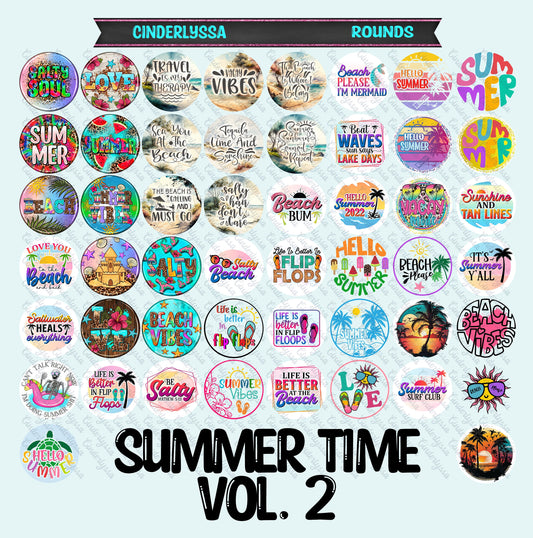 3 inch Round Summer Time Vol. 2 Cardstock Only for freshies -NO MOLD: for Aroma Bead Silicone Molds, Car Freshener, Premium Cardstock Image