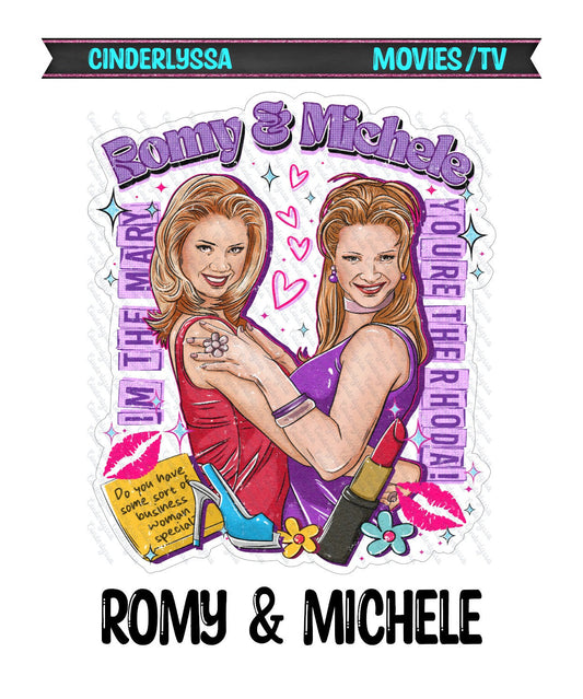 Romy & Michele: Movie Inspired Silicone Mold, Aroma Bead Molds, Car Freshener Mold, Premium Cardstock Images