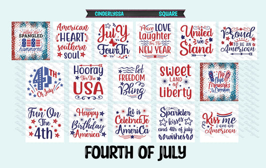 2.5 inch Square Fourth of July Cardstock Only for freshies - NO MOLD: Car Freshener, for Aroma Bead Molds, Premium Cardstock Image
