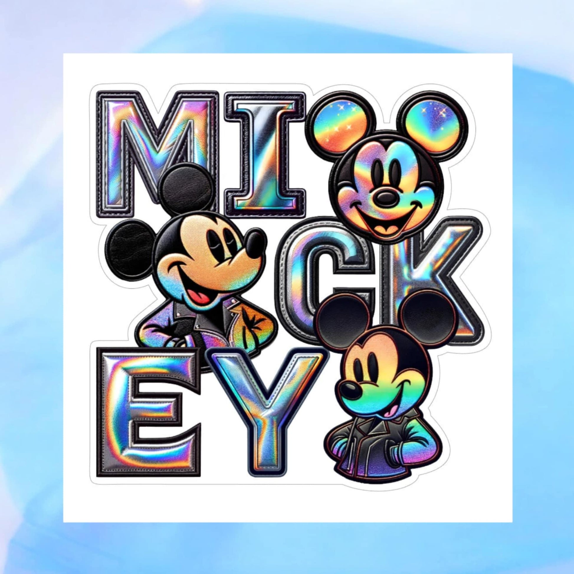 Mickey Mouse Holographic Silicone Mold, Aroma Bead Molds, Car Freshener Mold, Car Freshies, Premium Cardstock Images