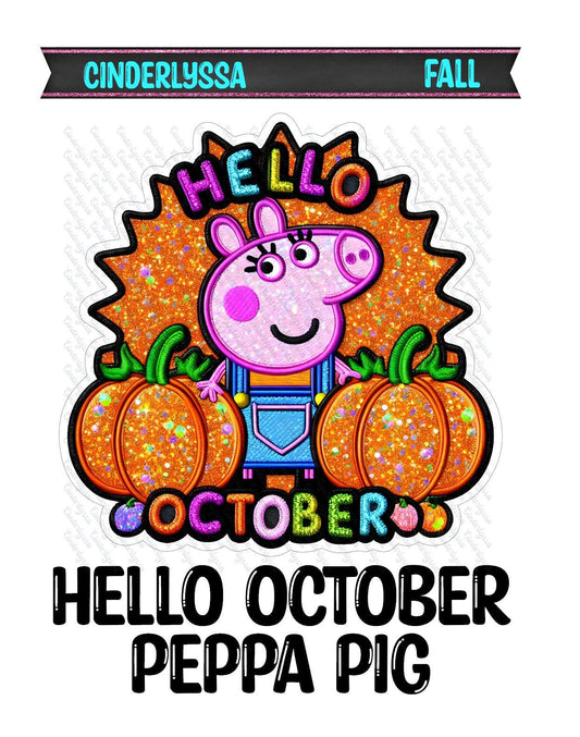 Hello October Peppa Pig Silicone Mold, Aroma Bead Molds, Car Freshener Mold, Car Freshies, Premium Cardstock Images