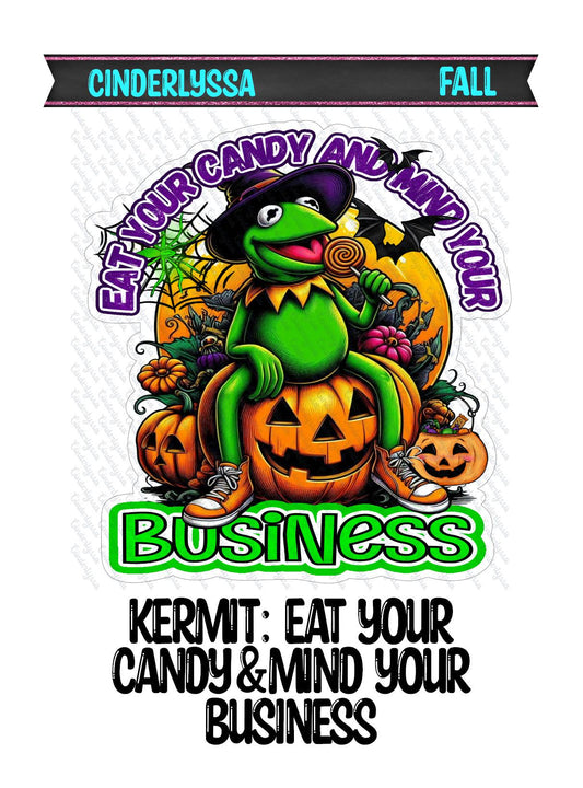 Kermit: Eat Your Candy & Mind Your Business Silicone Mold, Aroma Bead Molds, Car Freshener Mold, Car Freshies, Premium Cardstock Images