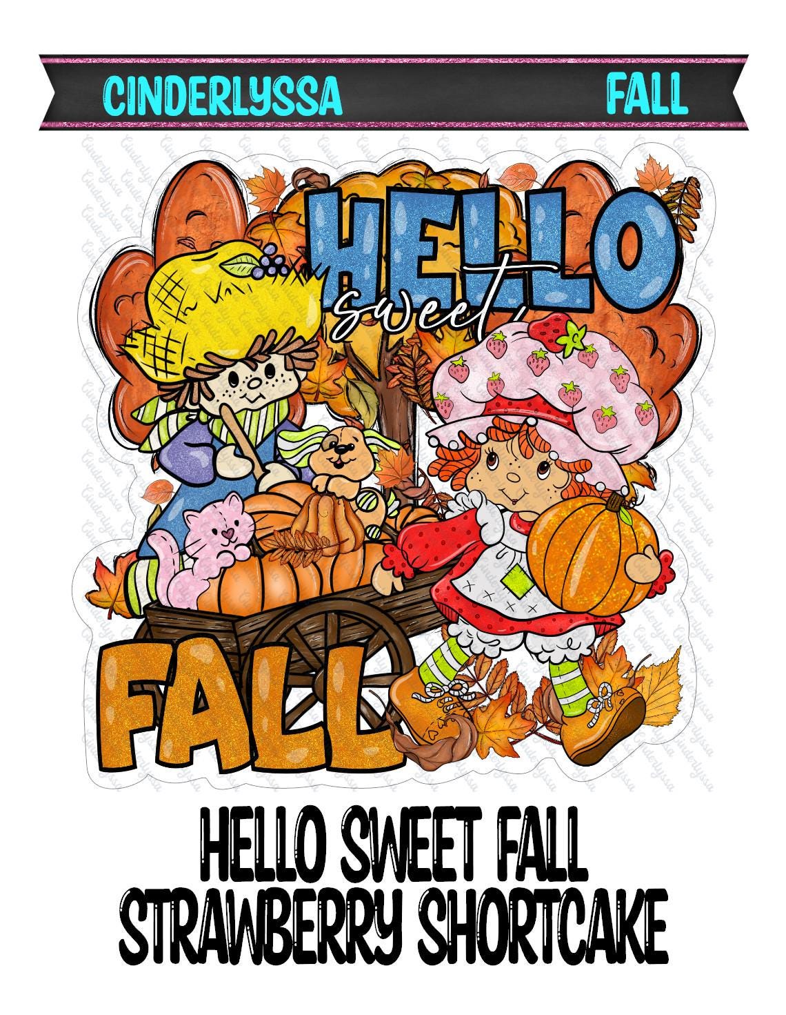 Hello Sweet Fall Strawberry Shortcake Silicone Mold, Aroma Bead Molds, Car Freshener Mold, Car Freshies, Premium Cardstock Images