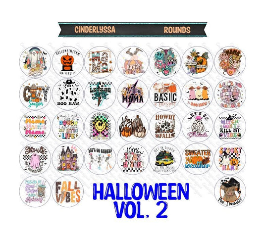 2.5 inch Round Halloween Vol. 2 Cardstock Only for freshies: Aroma Bead Molds, Premium Cardstock Images-NO MOLD