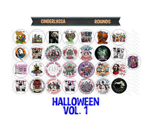 2.5 inch Round Halloween Vol. 1 Cardstock Only for freshies: Aroma Bead Molds, Premium Cardstock Images-NO MOLD