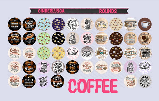 2.5 inch Round Coffee Cardstock Only for freshies: Aroma Bead Molds, Premium Cardstock Images-NO MOLD