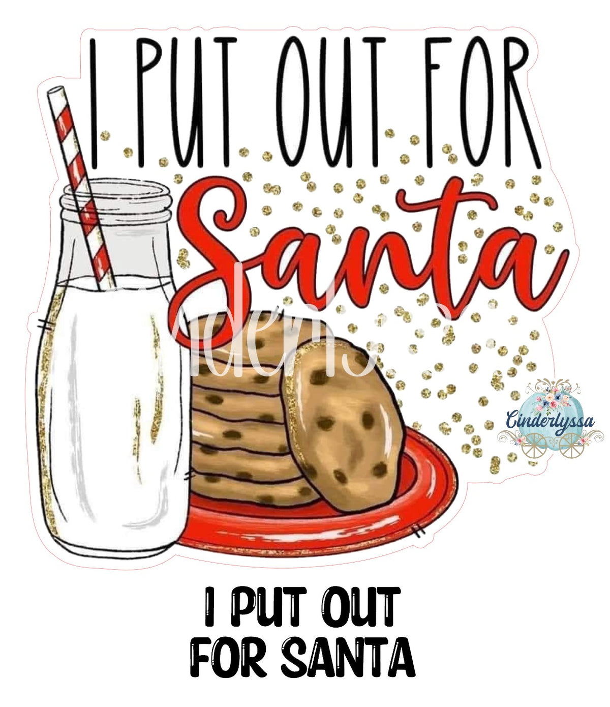 VENT CLIP: I Put Out For Santa Christmas Two Cavity Small Vent Clip Size Cardstock Silicone Mold, Aroma Bead Molds, Premium Cardstock Images