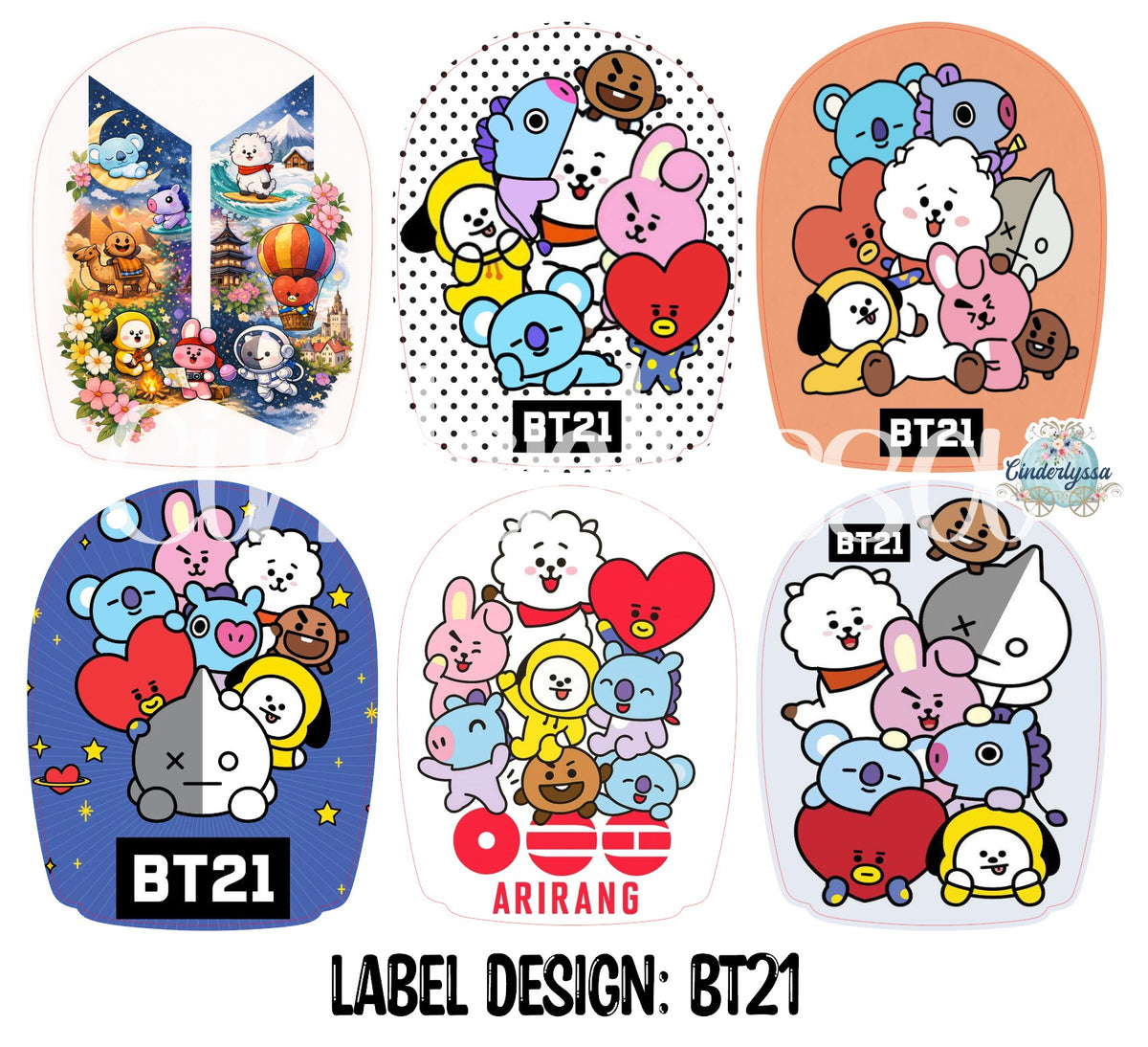 Label Design: BT21 Cardstock Silicone Mold, Aroma Bead Molds, Car Freshies, Premium Cardstock Images