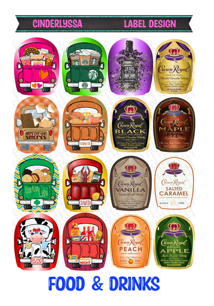 Label Design: Food and Drink Cardstock Silicone Mold, Aroma Bead Molds, Car Freshies, Premium Cardstock Images