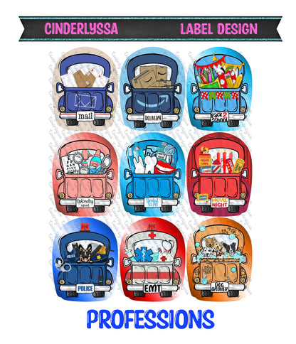 Label Design: Professions Cardstock Silicone Mold, Aroma Bead Molds, Car Freshies, Premium Cardstock Images