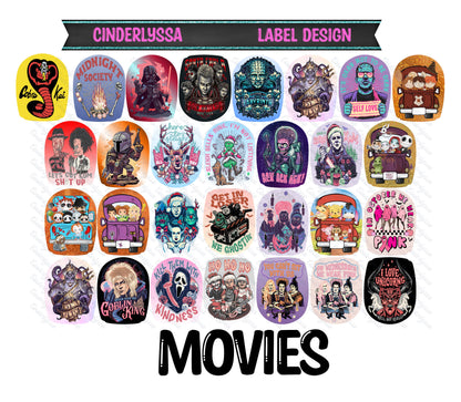 Label Design: Movies Cardstock Silicone Mold, Aroma Bead Molds, Car Freshies, Premium Cardstock Images
