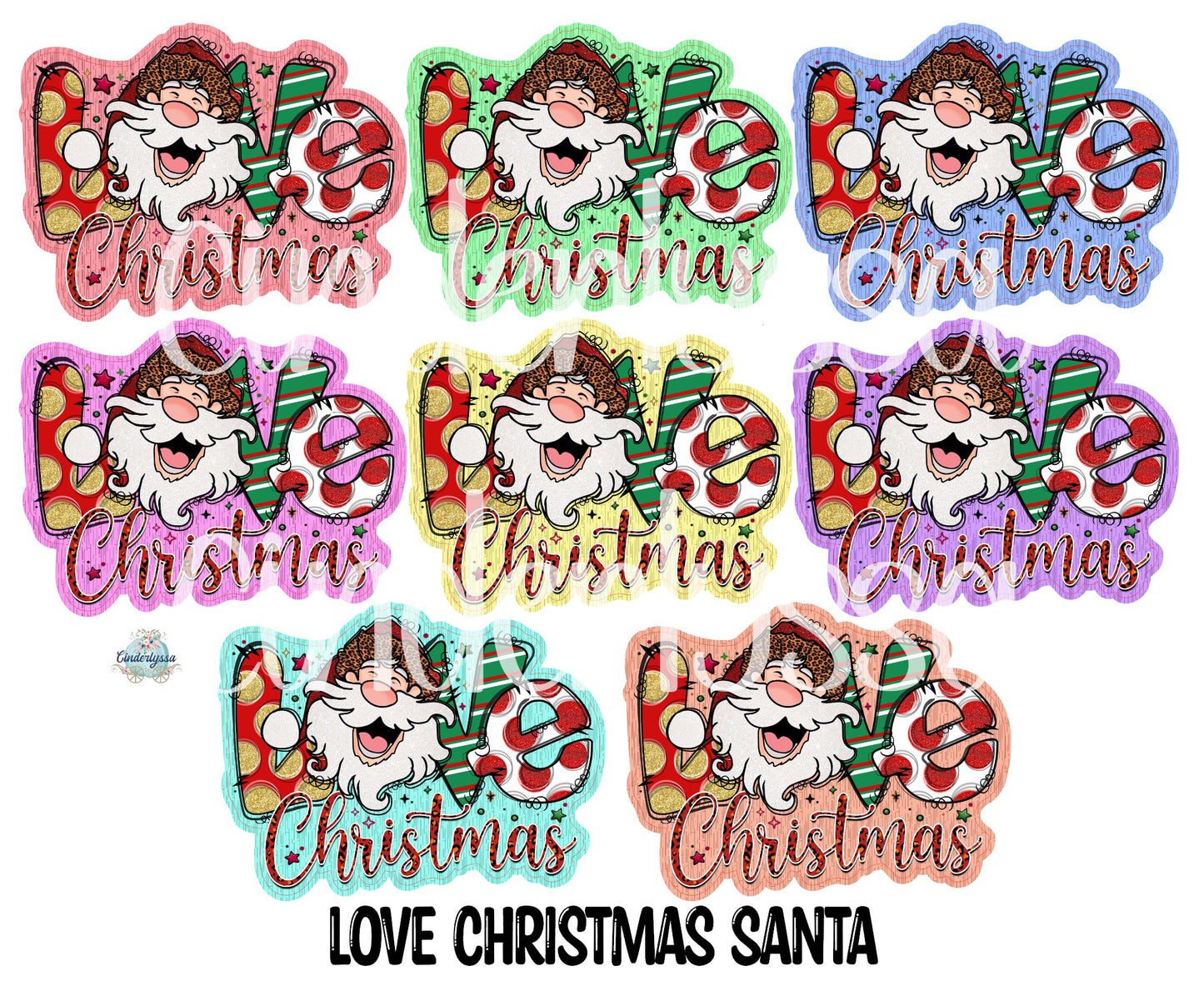 Love Christmas Santa Cardstock Silicone Mold, Aroma Bead Molds, Premium Cardstock Images
