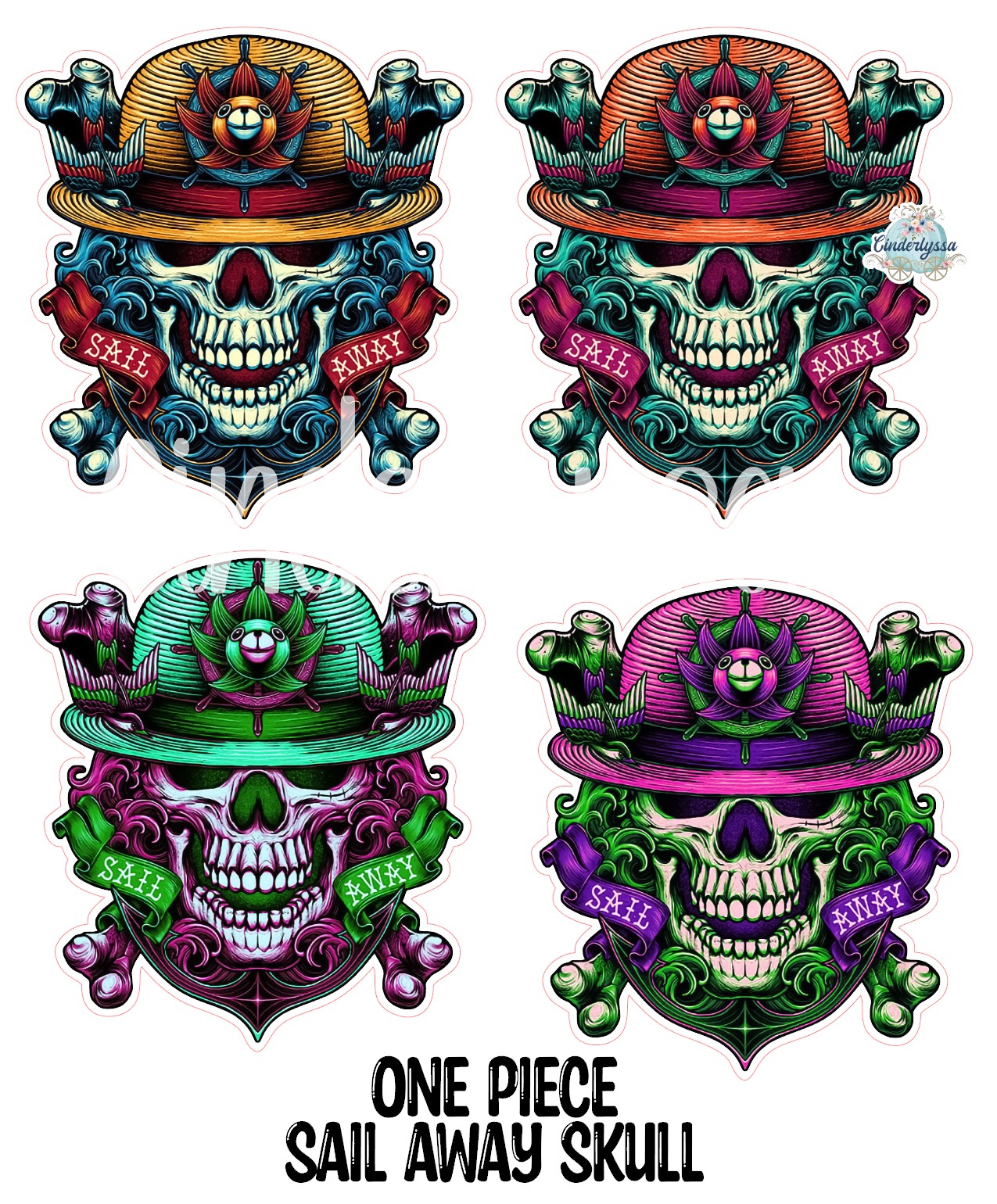 One Piece: Sail Away Pirate Skull - anime inspired Cardstock Silicone Mold, Aroma Bead Molds