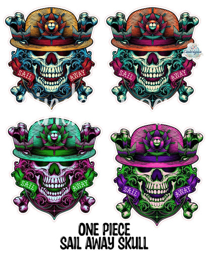 One Piece: Sail Away Pirate Skull - anime inspired Cardstock Silicone Mold, Aroma Bead Molds