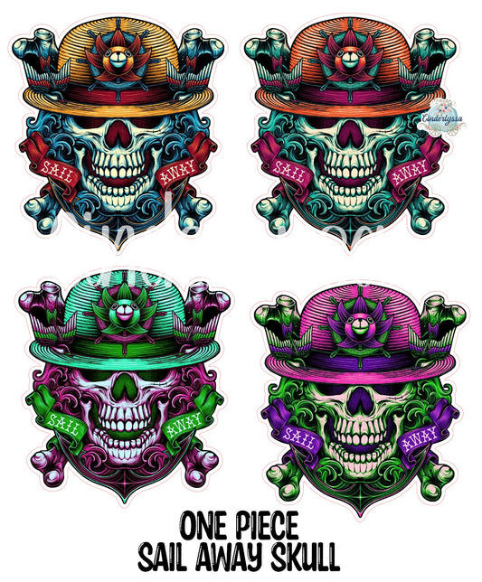 One Piece: Sail Away Pirate Skull - anime inspired Cardstock Silicone Mold, Aroma Bead Molds