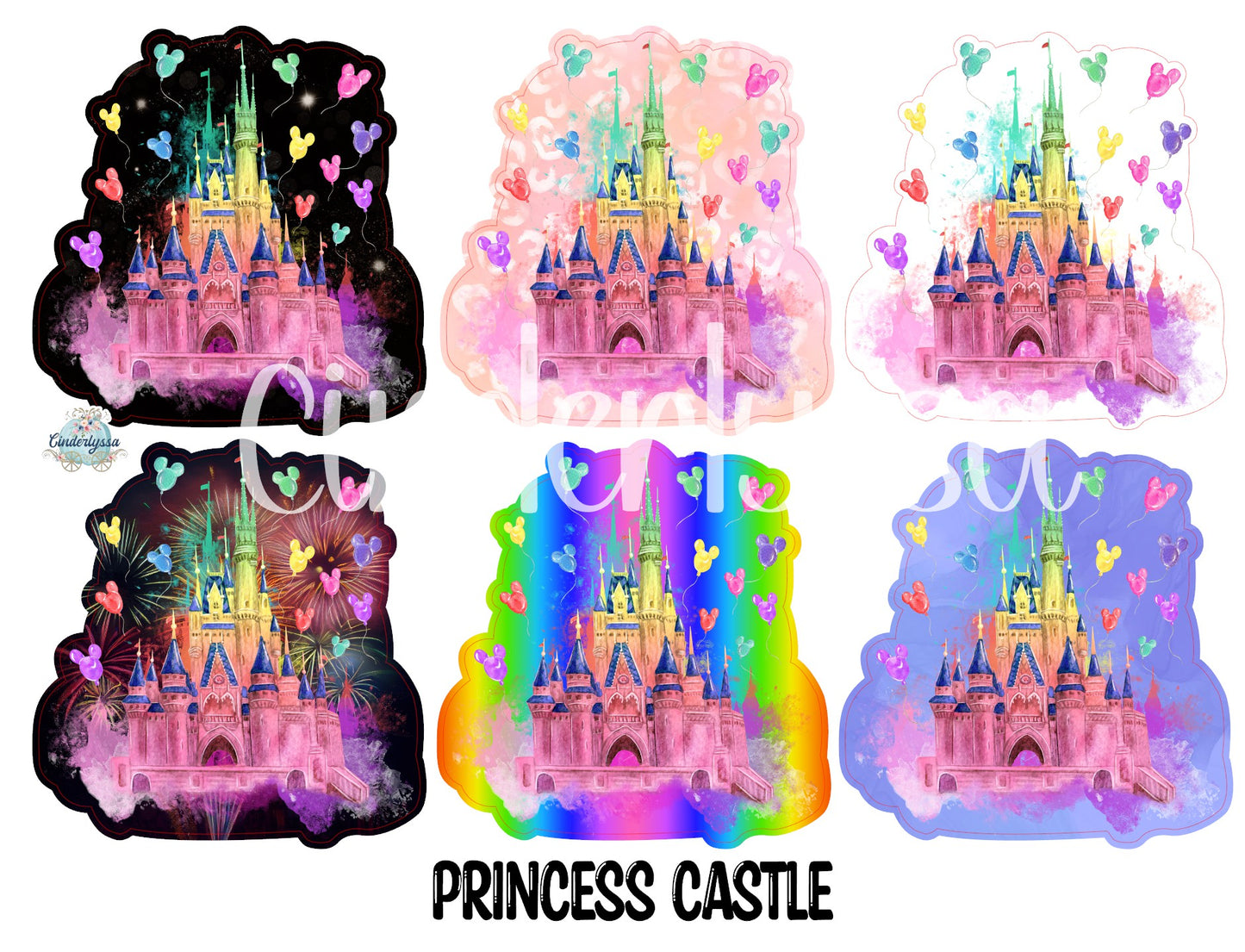 Princess Castle with Balloons Cardstock Silicone Mold, Aroma Bead Molds, Premium Cardstock Images