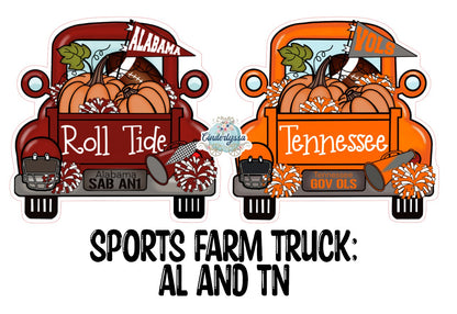 Sports Farm Truck: Holds Tennessee Vols or Alabama Crimson Tide Cardstock Silicone Mold, Aroma Bead Mold, Premium Cardstock Images