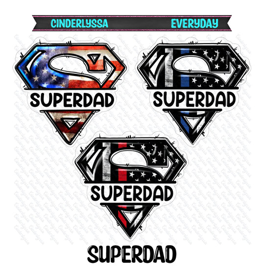 Superdad: American Flag/Police Blue & Red Line Flag Cardstock Silicone Mold, Aroma Bead Molds, Premium Cardstock Images