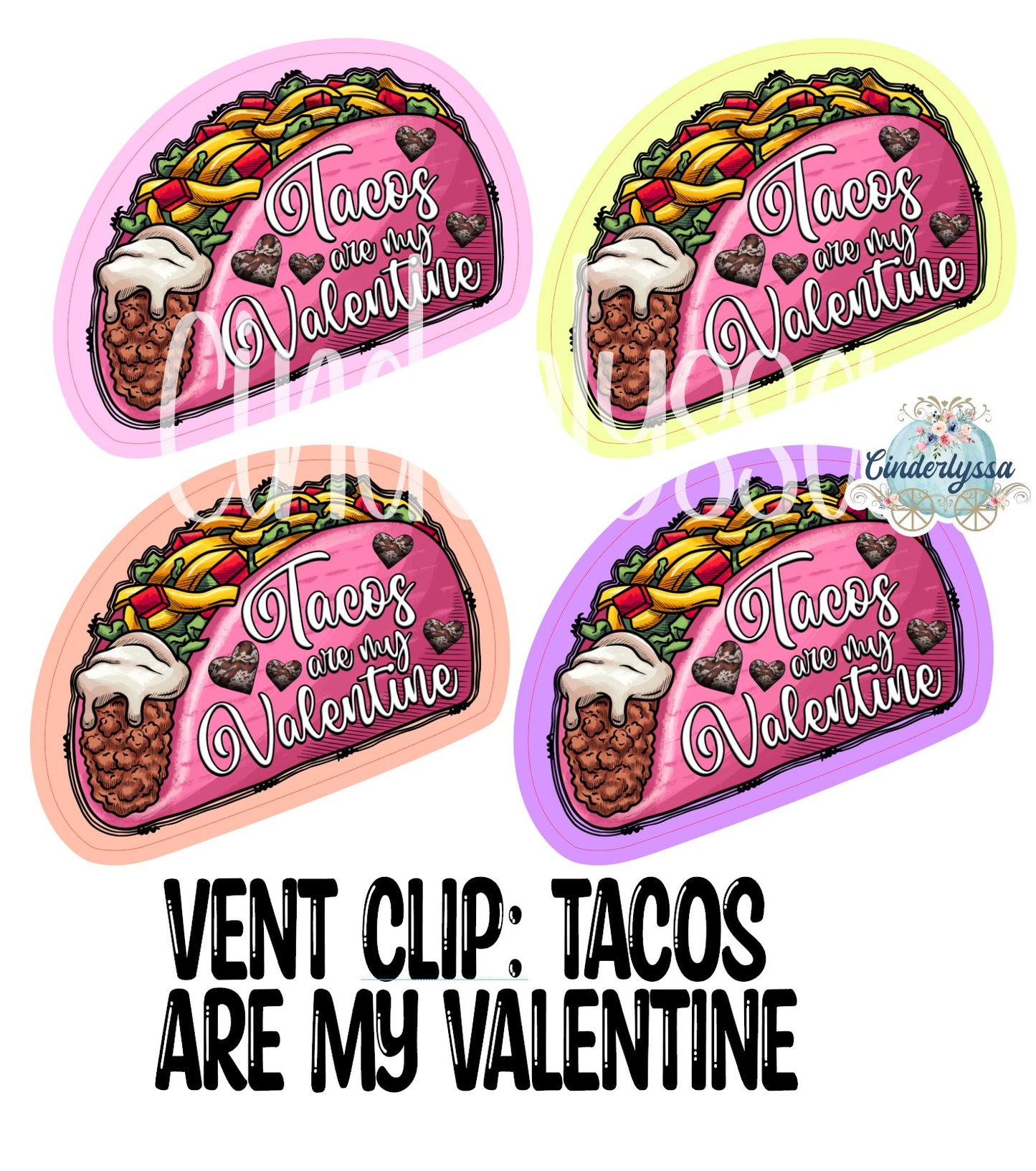 VENT CLIP: Tacos Are My Valentine Two Cavity Small Vent Clip Size Cardstock Silicone Mold, Aroma Bead Molds, Premium Cardstock Images