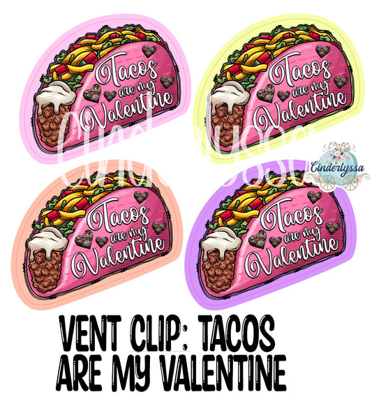 VENT CLIP: Tacos Are My Valentine Two Cavity Small Vent Clip Size Cardstock Silicone Mold, Aroma Bead Molds, Premium Cardstock Images