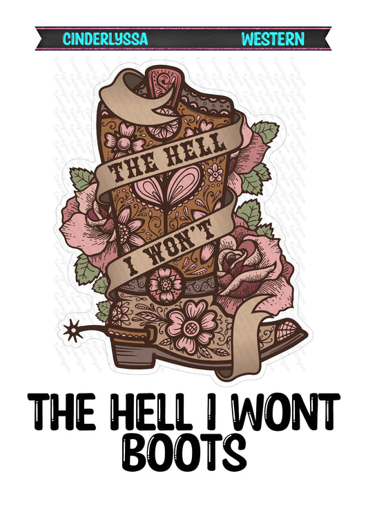 The Hell I Won't Western Boots Cardstock Silicone Mold, Aroma Bead Molds, Premium Cardstock Images