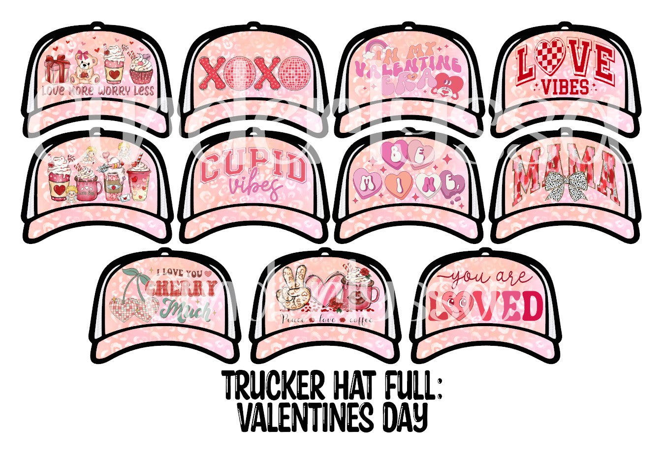 Trucker Hat: Valentines Day Theme Mix Cardstock Silicone Mold, Aroma Bead Molds, Premium Cardstock Images