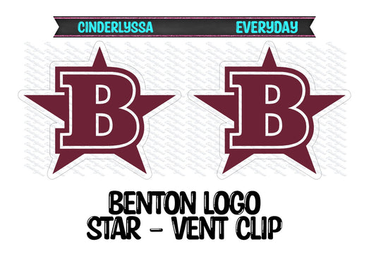 VENT CLIP: Benton Rangers Logo: Maroon B with Star Two Cavity - Small Vent Clip Size Cardstock Silicone Mold, Aroma Bead Molds, Freshener Mold,Premium Cardstock Images