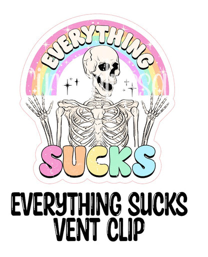 VENT CLIP: Everything Sucks Two Cavity Small Vent Clip Size Cardstock Silicone Mold, Aroma Bead Molds, Premium Cardstock Images