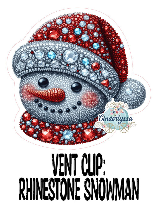 VENT CLIP: Rhinestone Snowman Two Cavity Small Vent Clip Size Cardstock Silicone Mold, Premium Cardstock Images