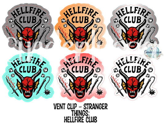 VENT CLIP: Stranger Things - Hellfire Club Two Cavity Small Vent Clip Size Cardstock Silicone Mold, Aroma Bead Molds, Premium Cardstock Images