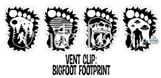 VENT CLIP: Bigfoot Footprint Two Cavity Small Vent Clip Size Cardstock Silicone Mold, Aroma Bead Molds, Premium Cardstock Images