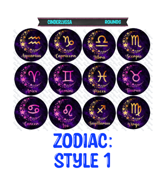 3 inch Round Zodiac Style 1 & 2 Cardstock for freshies: Cardstock Silicone Mold, for Aroma Bead Molds, Premium Cardstock Images