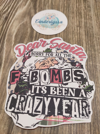 Dear Santa Sorry For The F-Bombs Cardstock Silicone Mold, Aroma Bead Molds, Premium Cardstock Images