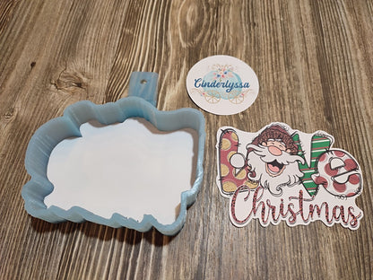 Love Christmas Santa Cardstock Silicone Mold, Aroma Bead Molds, Premium Cardstock Images