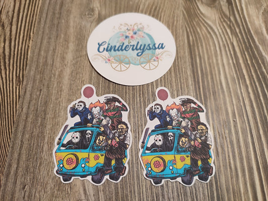 VENT CLIP: Scary Horror Movie Van Two Cavity Small Vent Clip Size Cardstock Silicone Mold, Aroma Bead Molds, Premium Cardstock Images