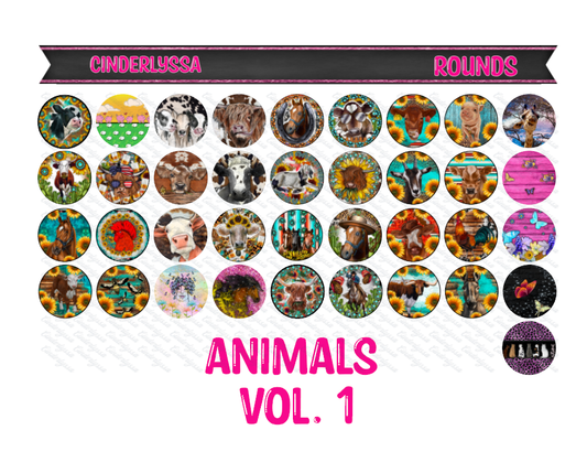 3 inch Round Animals Vol. 1 Cardstock Only for freshies-NO MOLD: Cardstock Silicone Mold,for Aroma Bead Molds, Premium Cardstock Images
