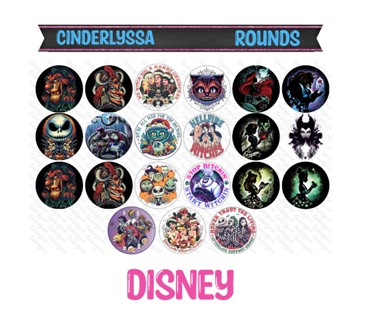 3 inch Round Disney: Cardstock Only for freshies -NO MOLD Cardstock Silicone Mold for Aroma Bead Molds,Premium Cardstock Image