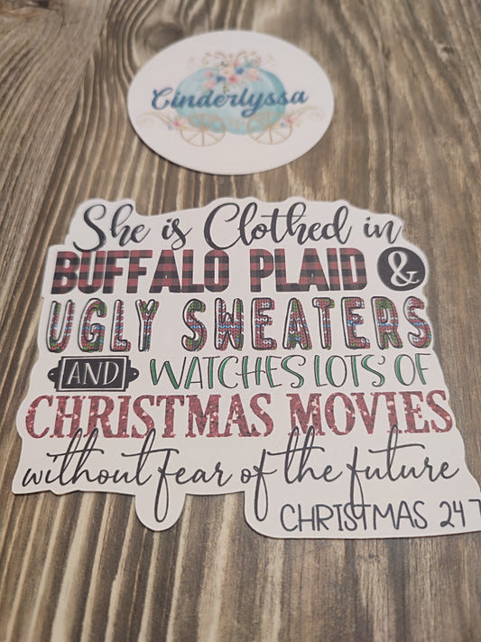 Clothed in Buffalo Plaid & Ugly Sweaters watching Christmas Movies Cardstock Silicone Mold, Aroma Bead Molds