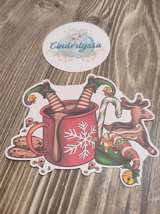 Christmas Elf Cookies and Cup of Cocoa Cardstock Silicone Mold, Aroma Bead Molds