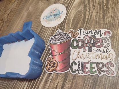 I Run on Coffee and Christmas Cheer Large Cardstock Silicone Mold, Aroma Bead Molds