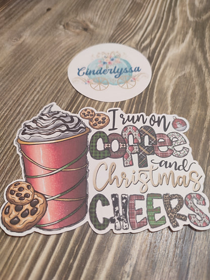 I Run on Coffee and Christmas Cheer Large Cardstock Silicone Mold, Aroma Bead Molds