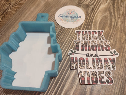 Thick Thighs and Holiday Vibes: Large Leopard with Red Buffalo Plaid Christmas Cardstock Silicone Mold, Aroma Bead Molds