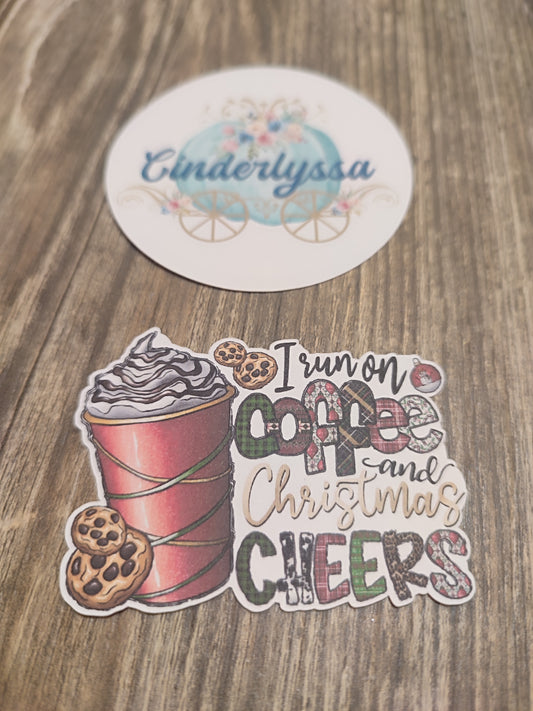 VENT CLIP: I Run On Coffee And Christmas Cheer Two Cavity Small Vent Clip Size Cardstock Silicone Mold, Premium Cardstock Images