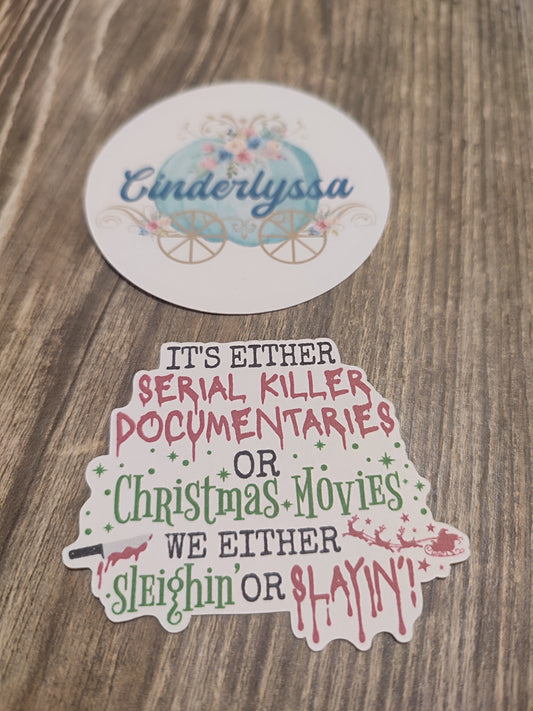 VENT CLIP: Sleighin' or Slayin' Movies Two Cavity Small Vent Clip Size Cardstock Silicone Mold, Aroma Bead Molds, Premium Cardstock Images